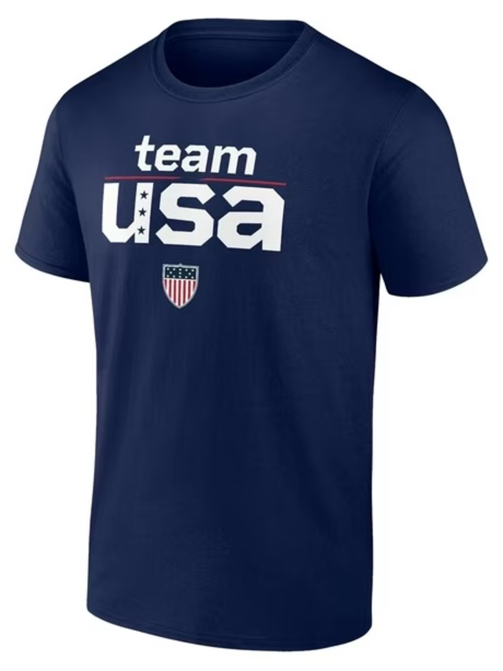 Men’s Olympics Team USA Navy Blue Graphic T-Shirt (Size: Large)